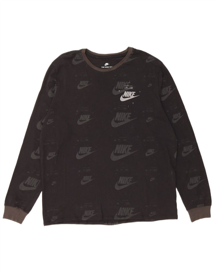 Nike Camiseta gráfica de manga larga para hombre XL Algodón negro