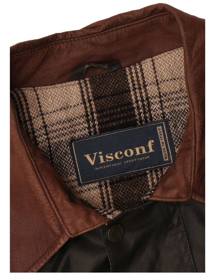 Visconf Chaqueta de algodón encerado para hombre IT 52 XL Algodón verde