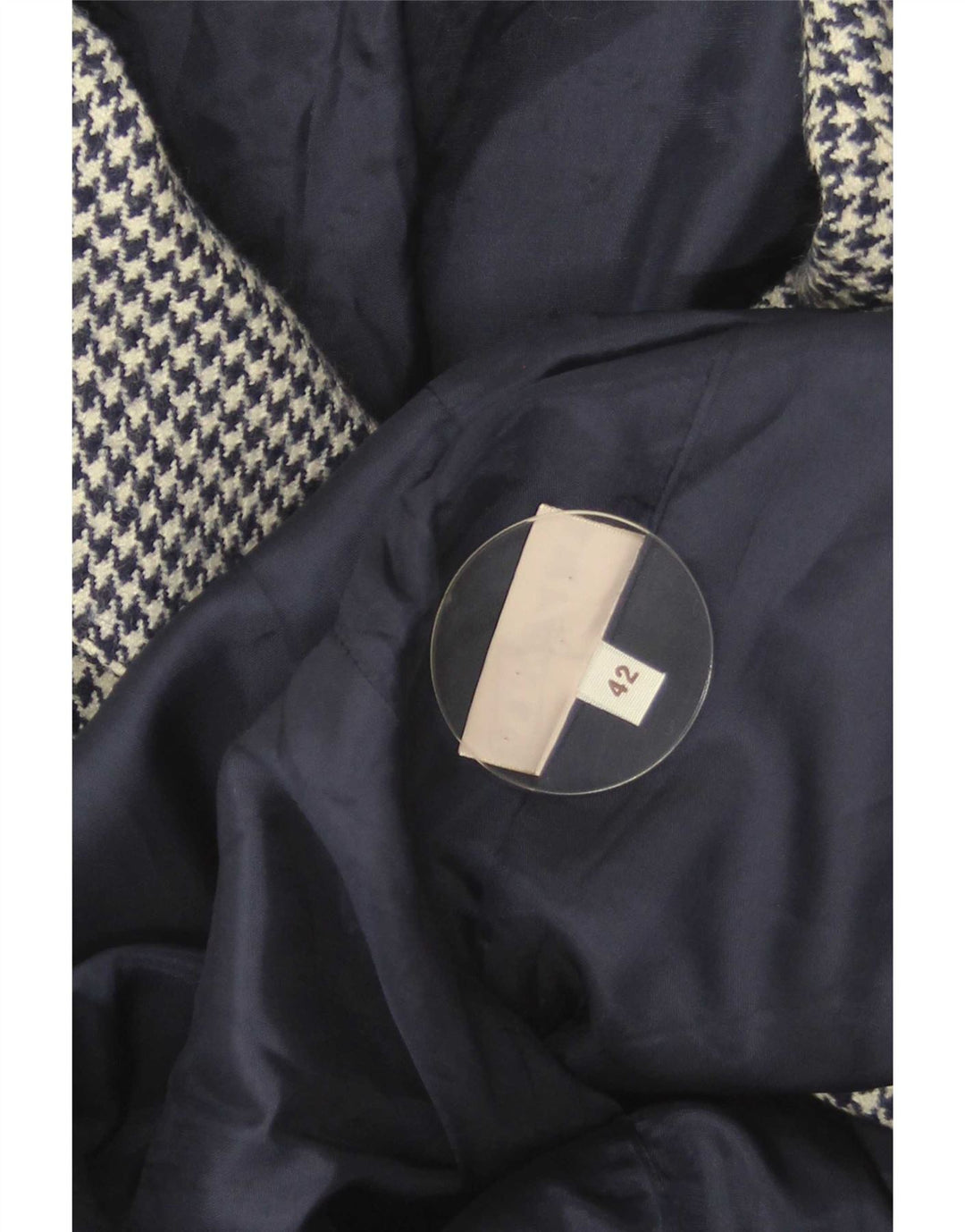 Chaqueta Blazer Mujer Arezia IT 42 Mediana Pata De Gallo Azul Marino