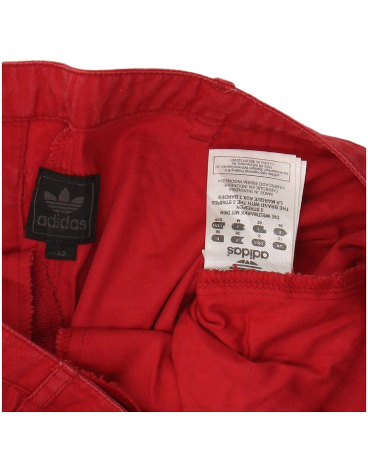 Adidas Pantalones calientes para mujer Reino Unido 10 Pequeño W29 Algodón rojo