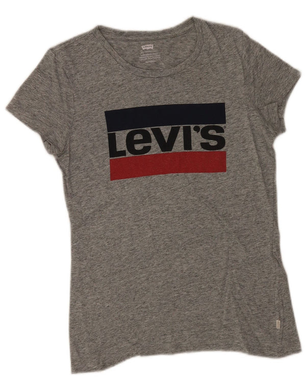 Levi's Camiseta gráfica para mujer Top UK 6 XS Algodón moteado gris
