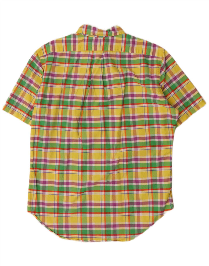RALPH LAUREN Camisa de corte clásico de manga corta para hombre Cuadros amarillos medianos