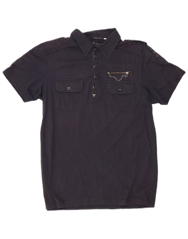 Guess Polo Militar Hombre Gris Medio