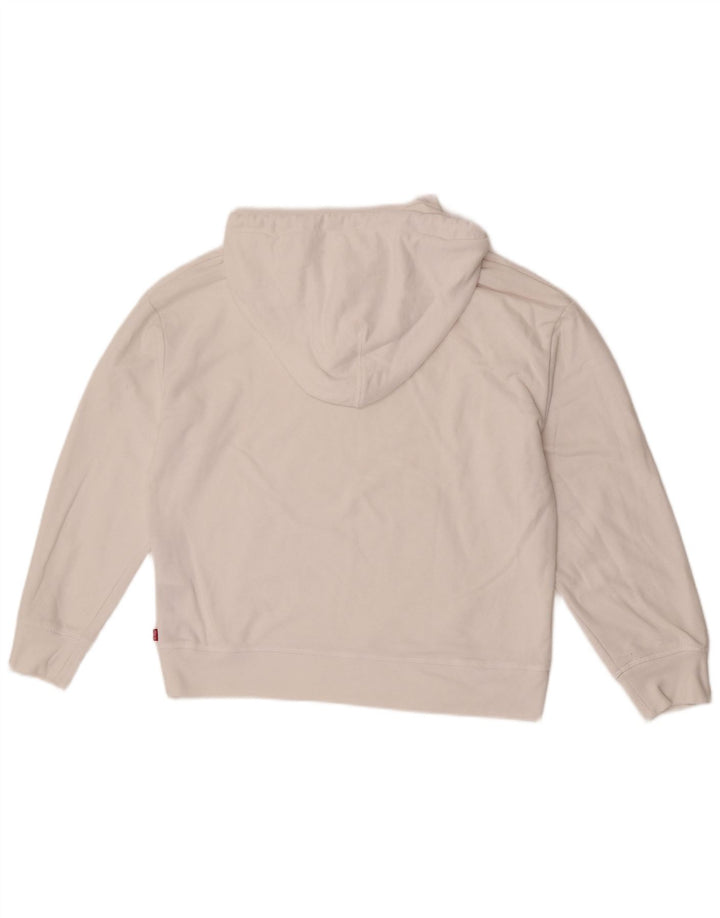 Levi's Jersey con capucha extragrande para mujer Reino Unido 14 Algodón blanco mediano
