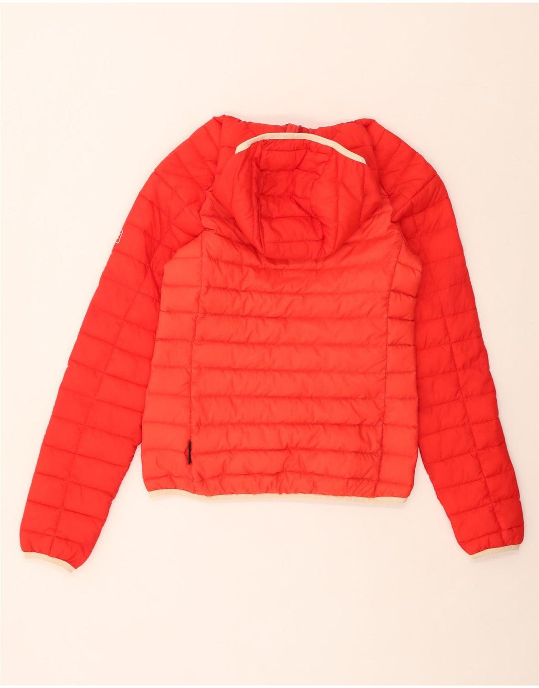 Jack Wolfskin Chaqueta acolchada con capucha para mujer UK 6 XS Rojo Colorblock Poliamida