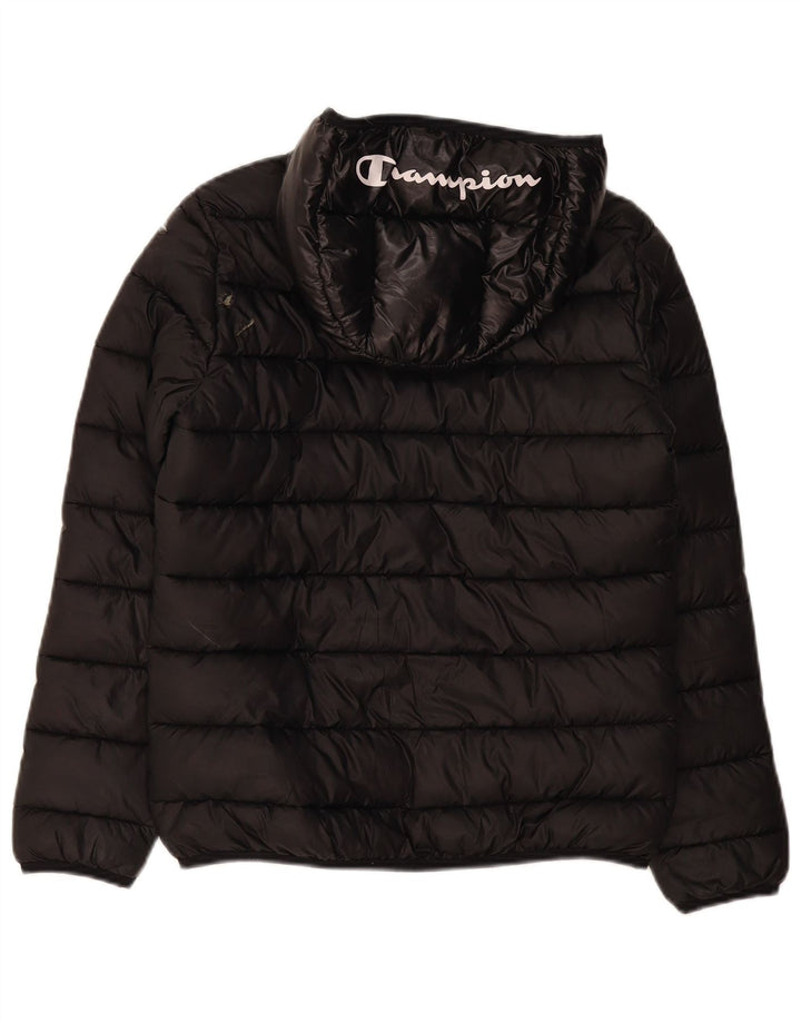 Champion Chaqueta acolchada con capucha para niños 11-12 años Grande Poliéster negro