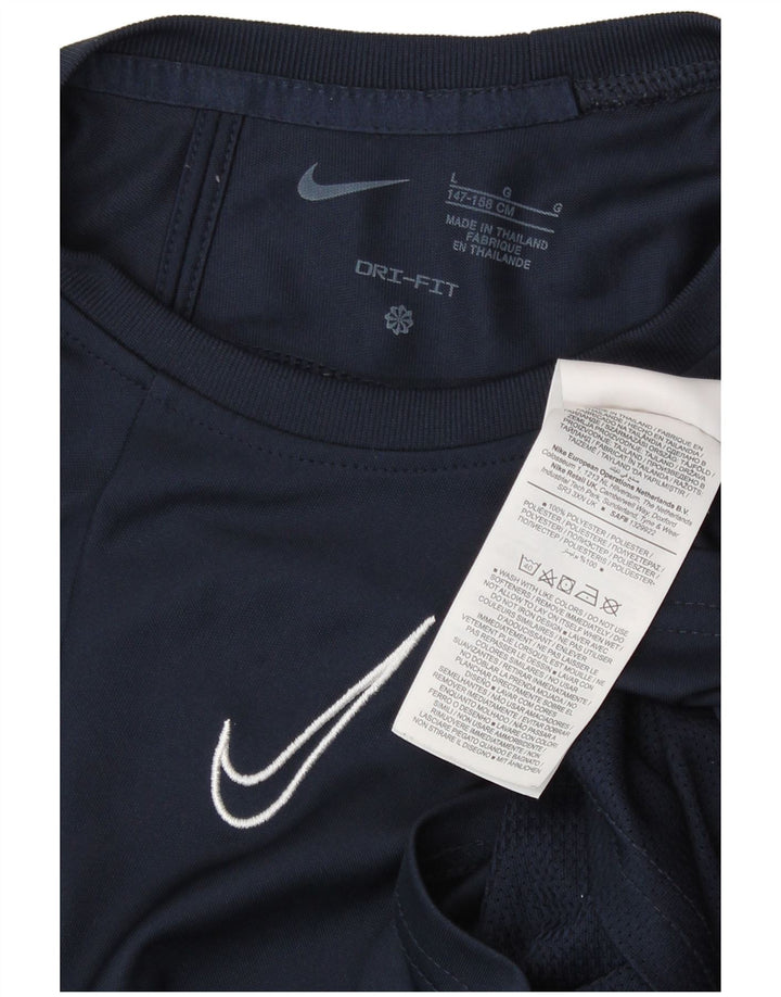 Nike Camiseta para niño 12-13 años Grande Azul Marino Rayas Poliéster