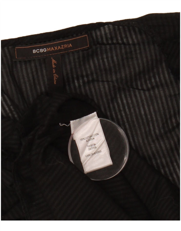 BCBGMAXAZRIA Blusa para mujer Top UK 40 Mediano Algodón a rayas negro