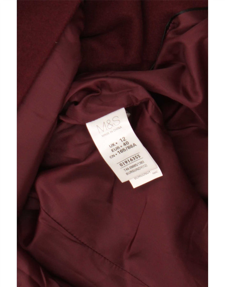 Marks & Spencer Abrigo para mujer UK 42 Poliéster burdeos medio