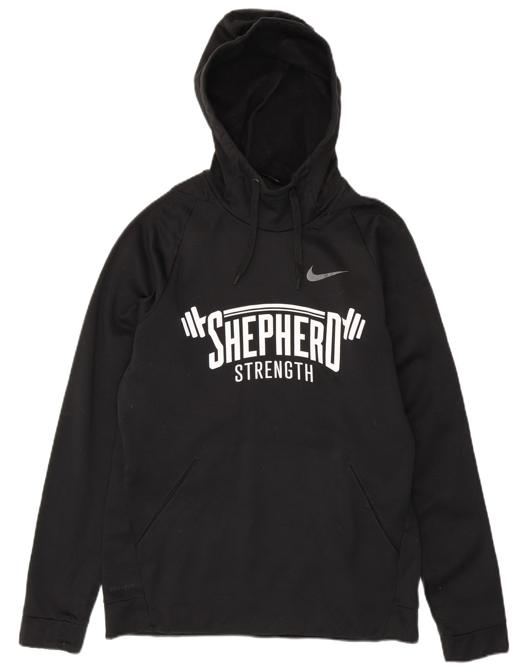 Nike Dri Fit Graphic Sudadera con capucha para hombre, talla mediana, poliéster negro