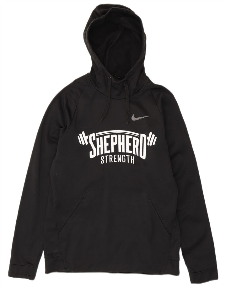 Nike Dri Fit Graphic Sudadera con capucha para hombre, talla mediana, poliéster negro