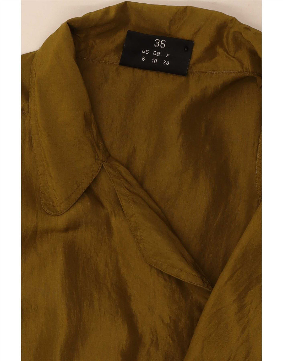Vintage mujeres de gran tamaño chaqueta bomber de doble pecho Reino Unido 10 pequeño caqui