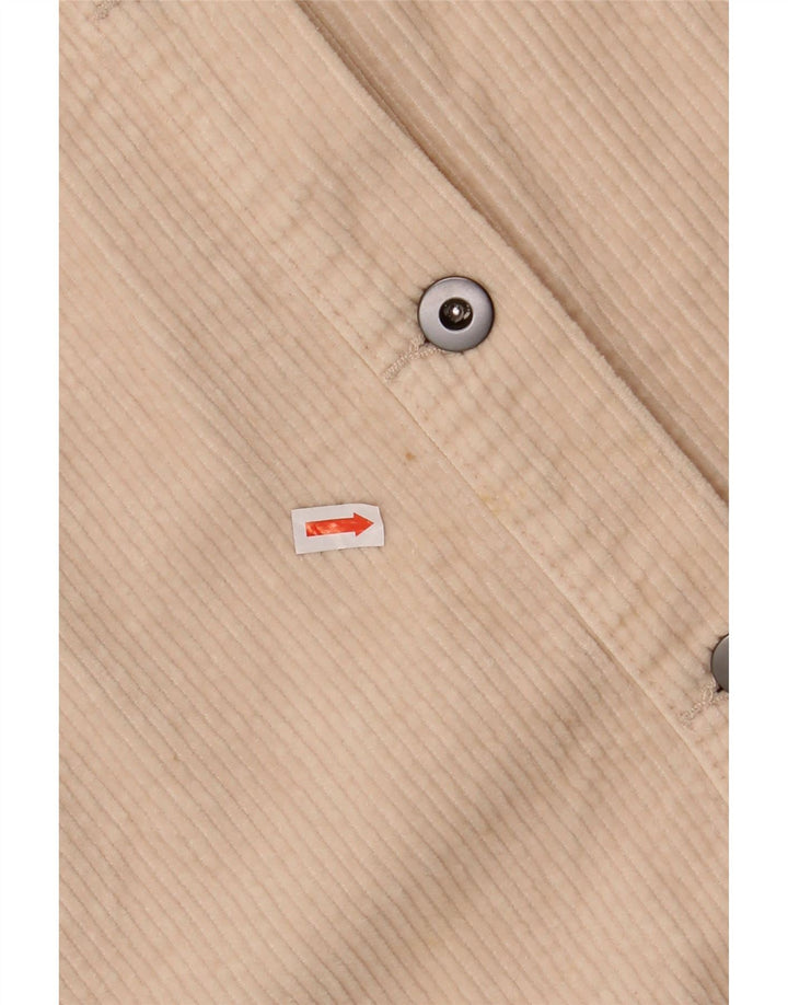 ZARA Mujer Camisa De Pana Extragrande UK 44 Mediana Algodón Blanco Roto