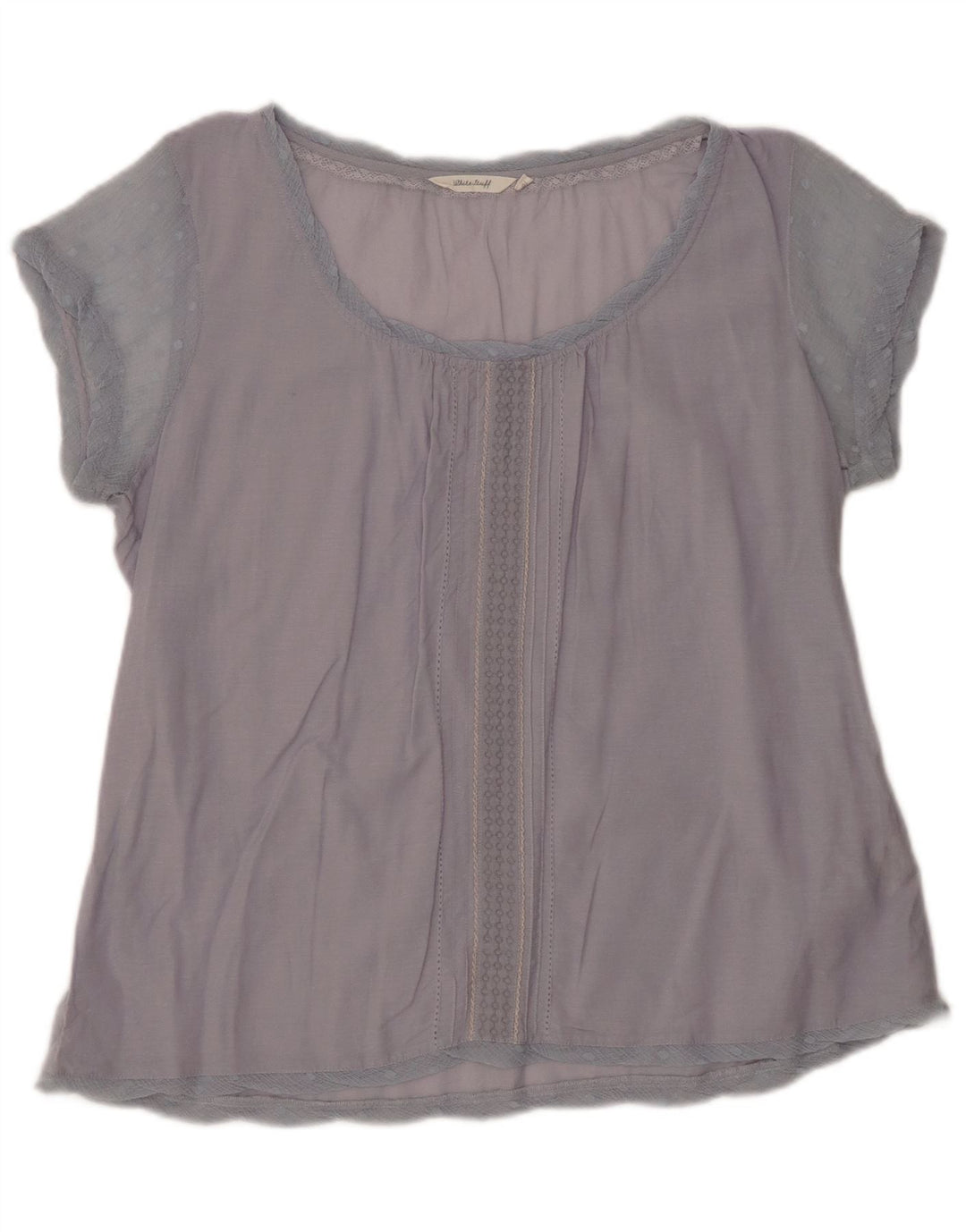 WHITE STUFF Blusa para mujer Top UK 46 Algodón azul grande