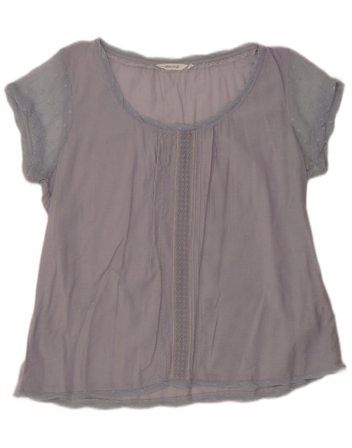 WHITE STUFF Blusa para mujer Top UK 46 Algodón azul grande