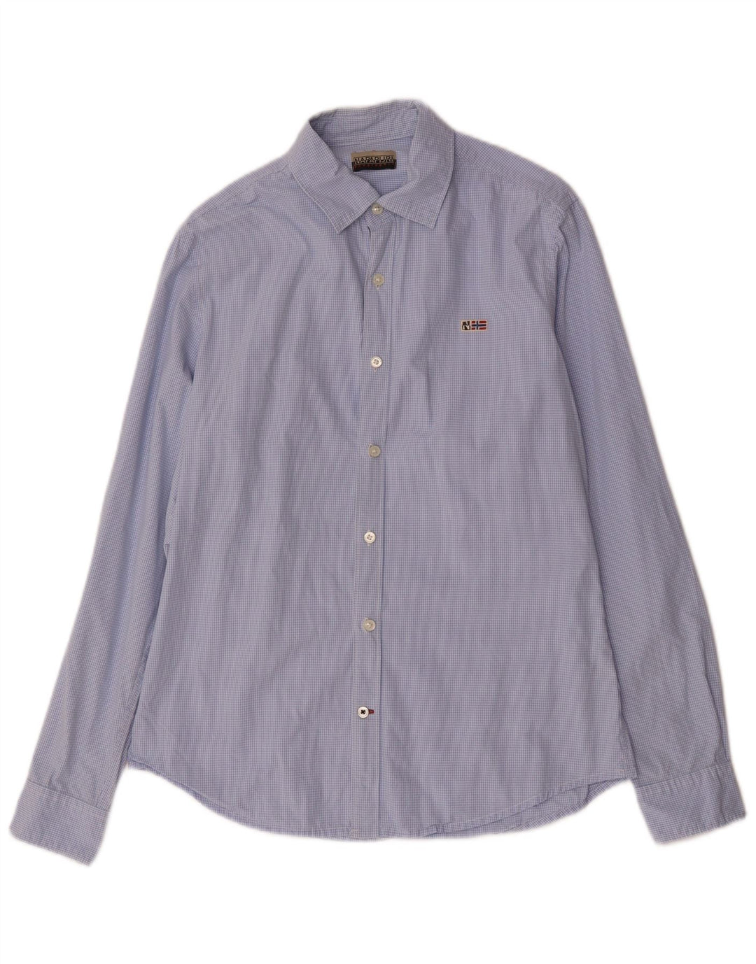 Napapijri Camisa Geographic De Algodón A Cuadros Azul Medio Hombre