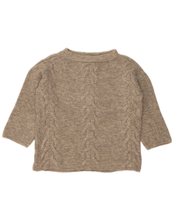 Marks & Spencer Suéter tipo jersey con cuello barco y manga 3/4 para mujer UK 40 Small Grey