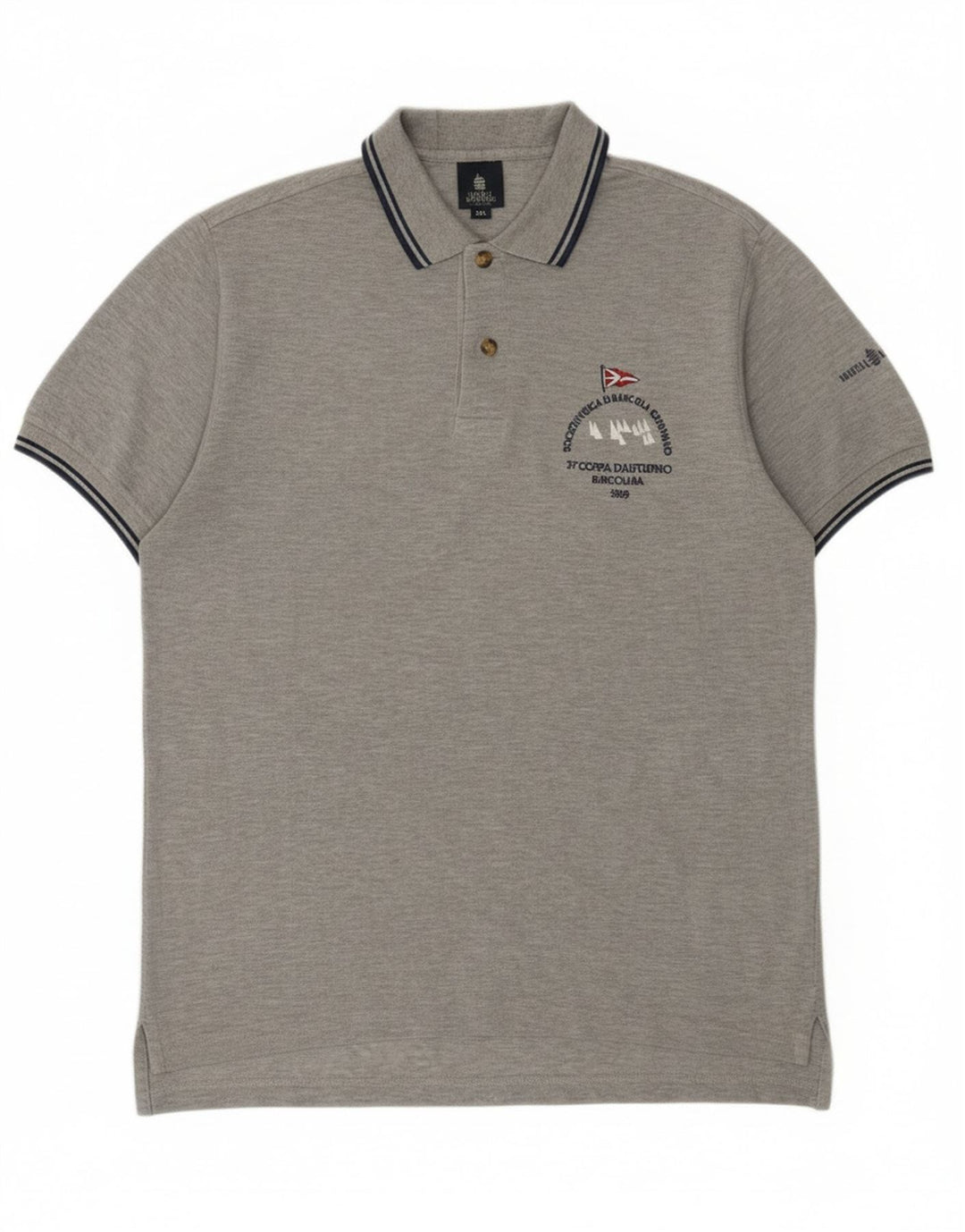 Marina Yachting Polo Gráfico Hombre Algodón Gris Medio