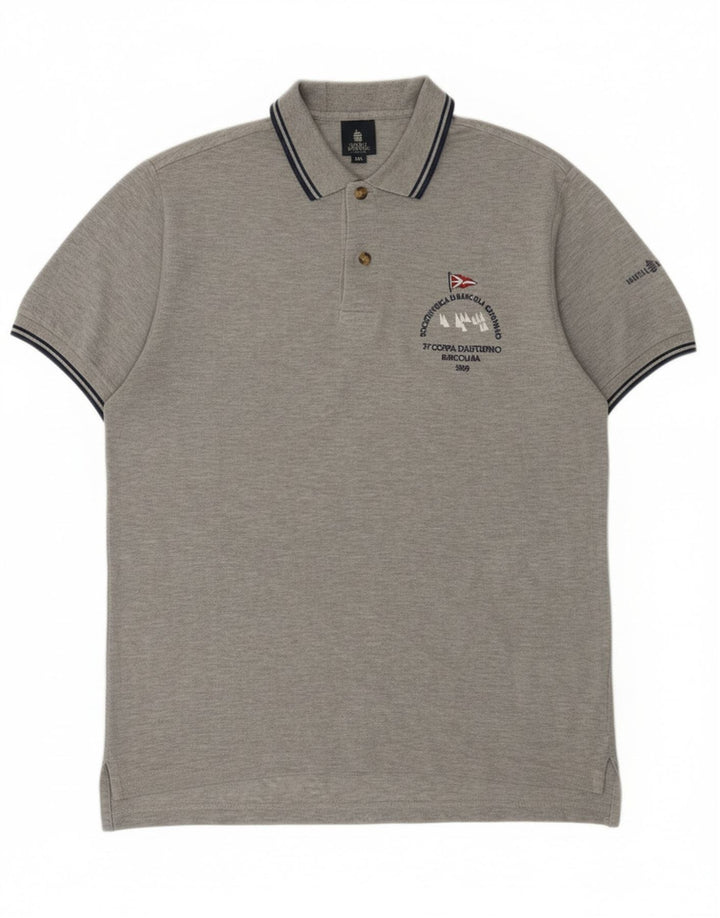 Marina Yachting Polo Gráfico Hombre Algodón Gris Medio