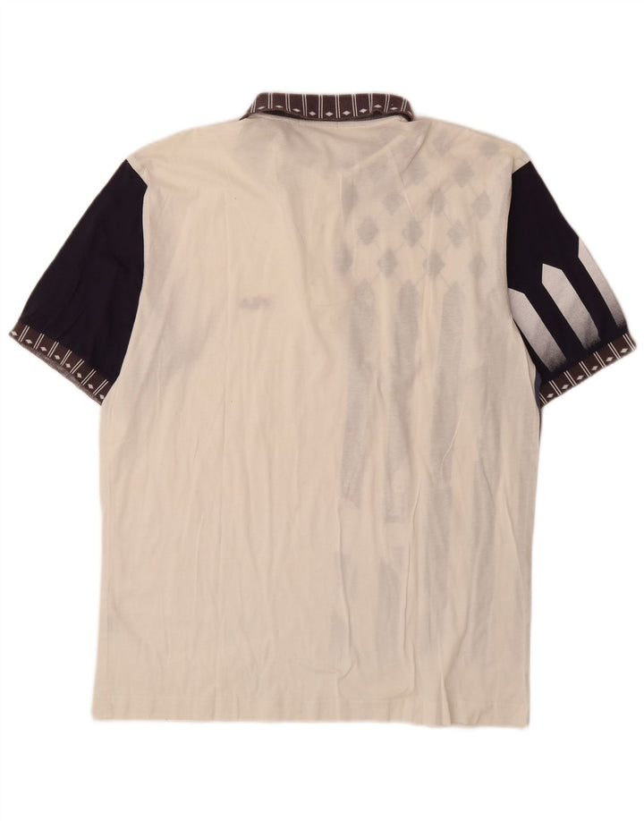 FILA Polo gráfico para hombre IT 52 Large White Colourblock Cotton