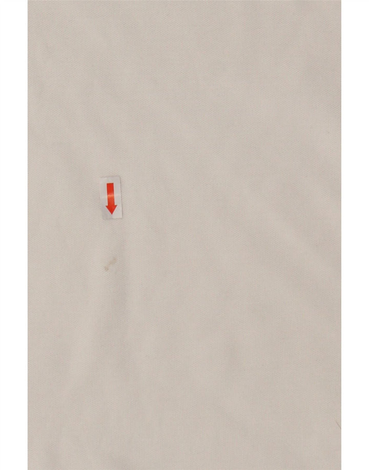 TOMMY HILFIGER Mens Regular Fit Polo Shirt Medium White Cotton
