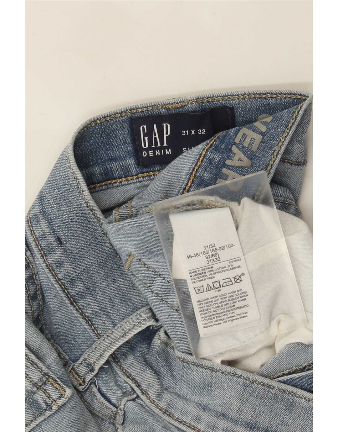 Vaqueros ajustados para hombre Gap W31 L32 Algodón azul