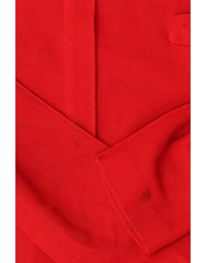 Vintage mujer manga larga vestido vestido Reino Unido 14 rojo medio