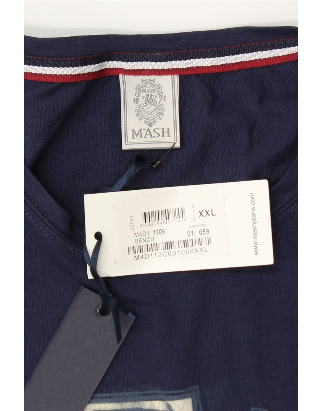 MASH Camiseta gráfica para hombre Top 2XL Azul marino Algodón