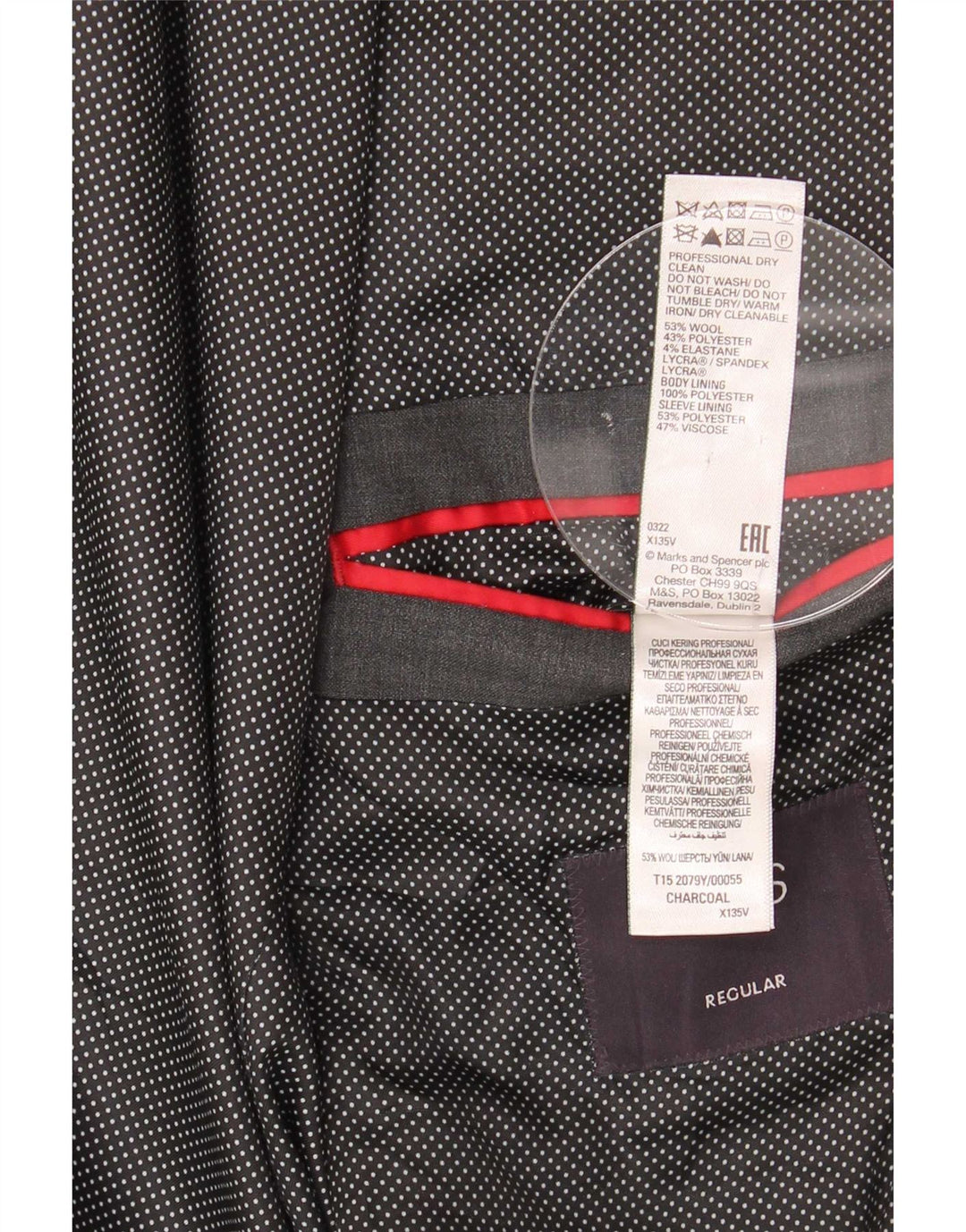 Marks & Spencer Chaqueta tipo blazer con 2 botones para hombre, talla 42, lana gris grande