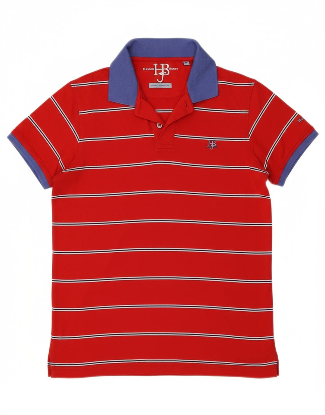 HARMONT & BLAINE Mens Polo Shirt Medium Red Striped Cotton