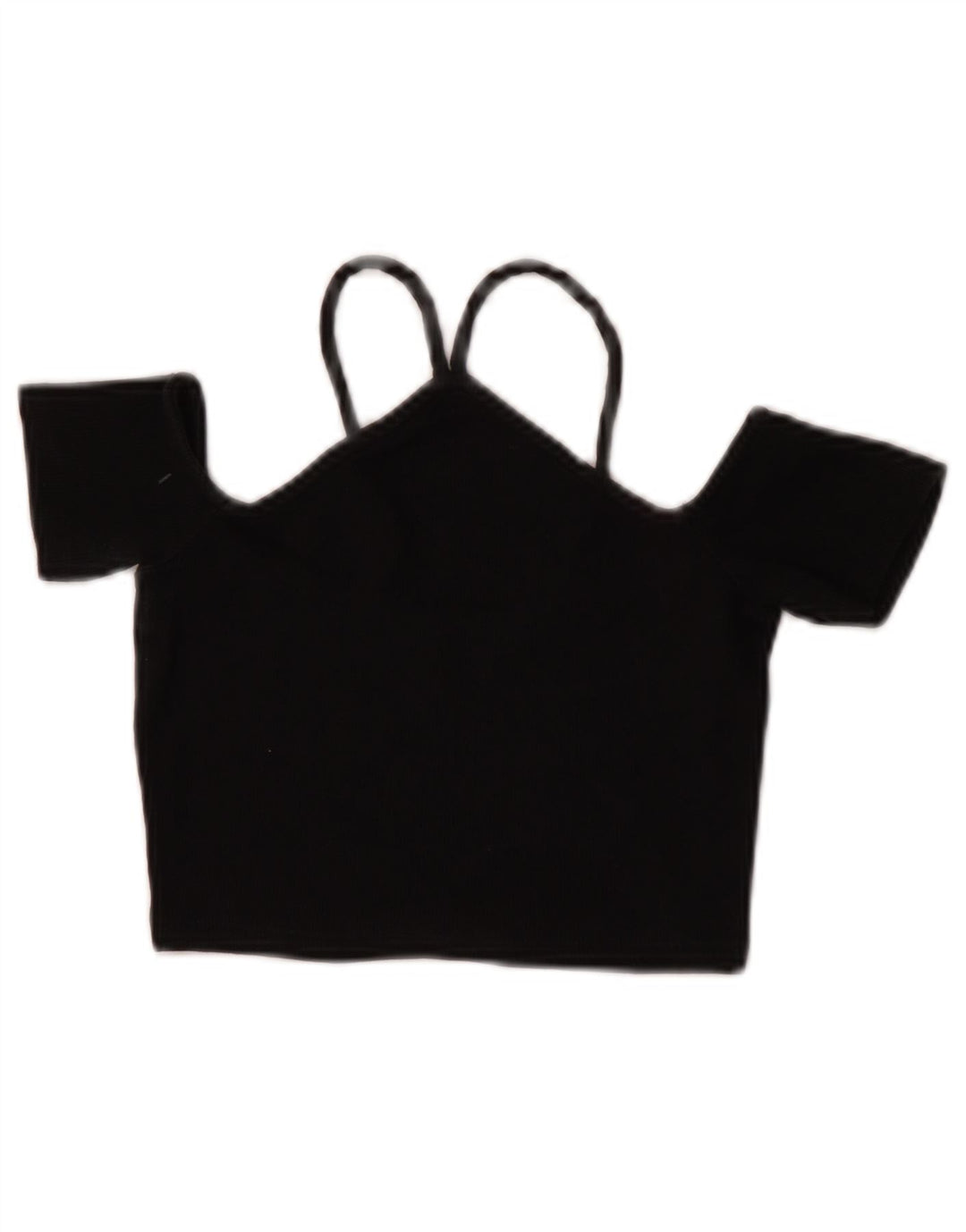 Zara Top corto con hombros descubiertos para mujer Reino Unido 8 Pequeño Algodón negro
