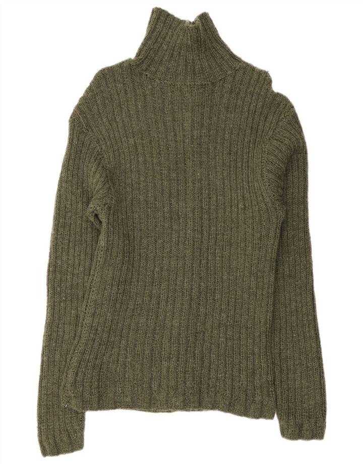 Vintage hombres Cardigan suéter pequeño verde