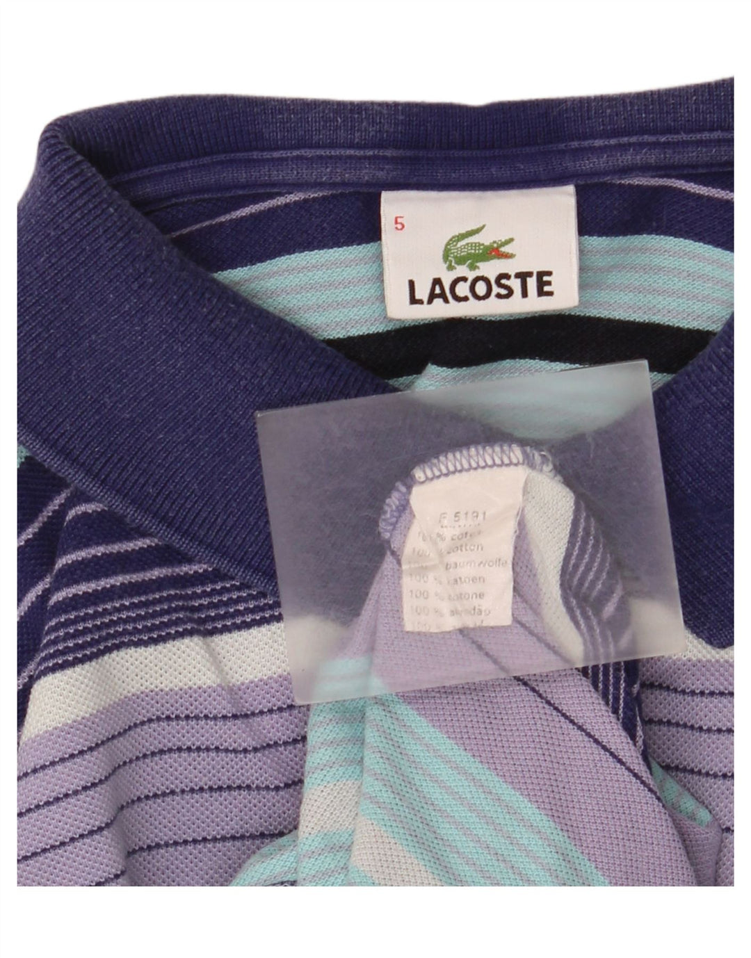 Polo Lacoste para hombre talla 5 grande algodón a rayas multicolor