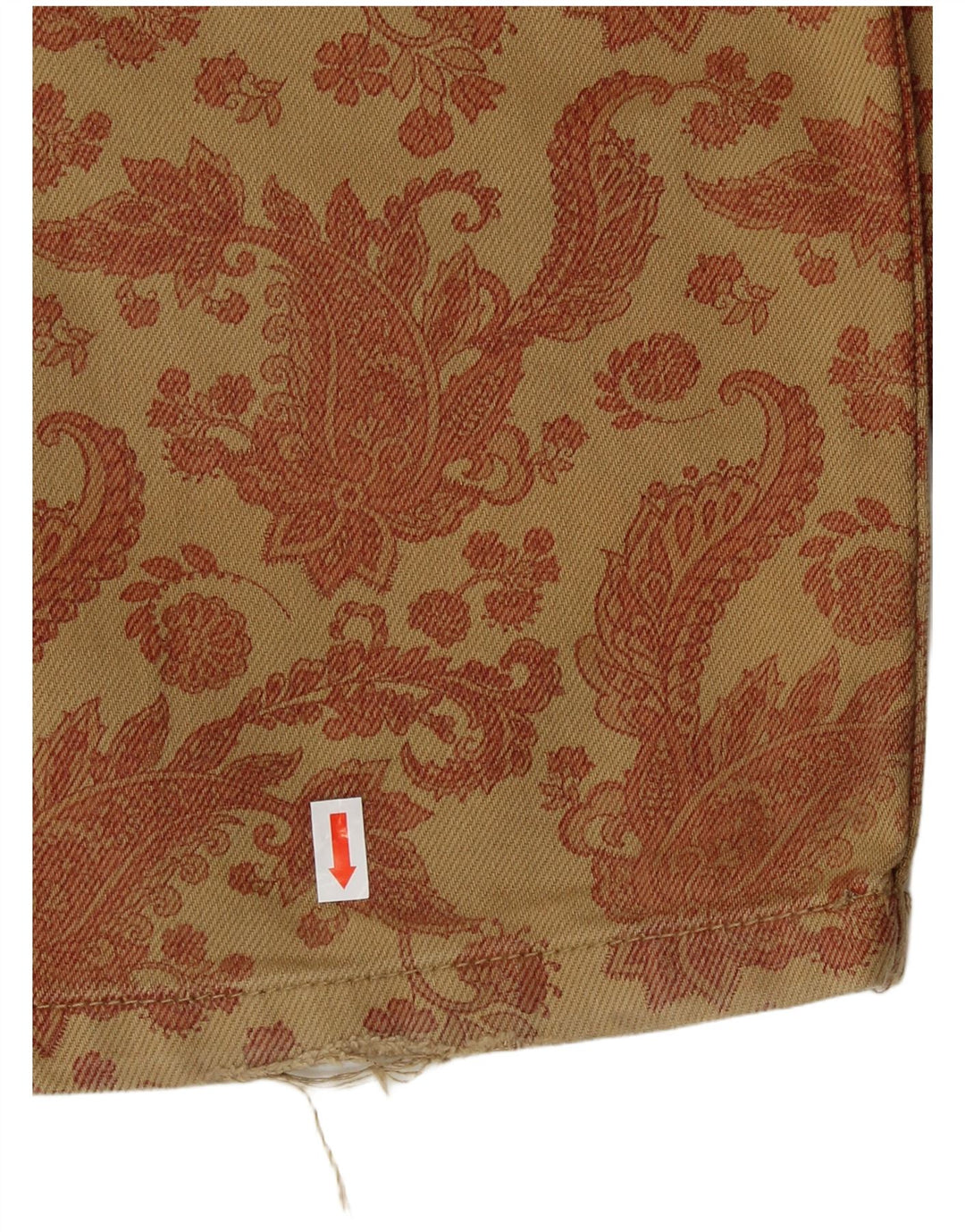 Zara Mujer Pantalones Casuales De Corte Suelto Mediano W28 L30 Marrón Paisley