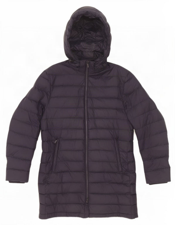 Massimo Dutti Abrigo Acolchado Con Capucha Mujer UK 44 Medium Azul Marino