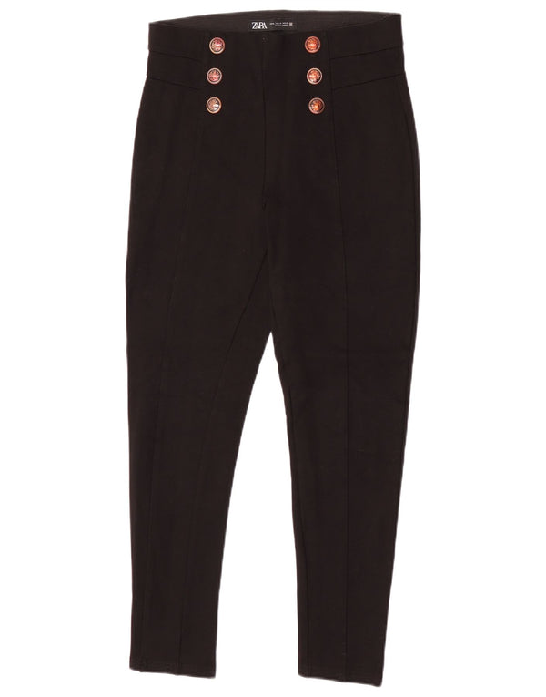 Zara Mujer Pantalones Casuales Slim Medianos W28 L25 Negro