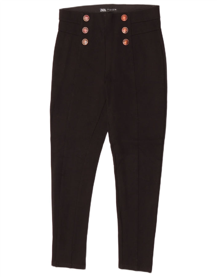 Zara Mujer Pantalones Casuales Slim Medianos W28 L25 Negro