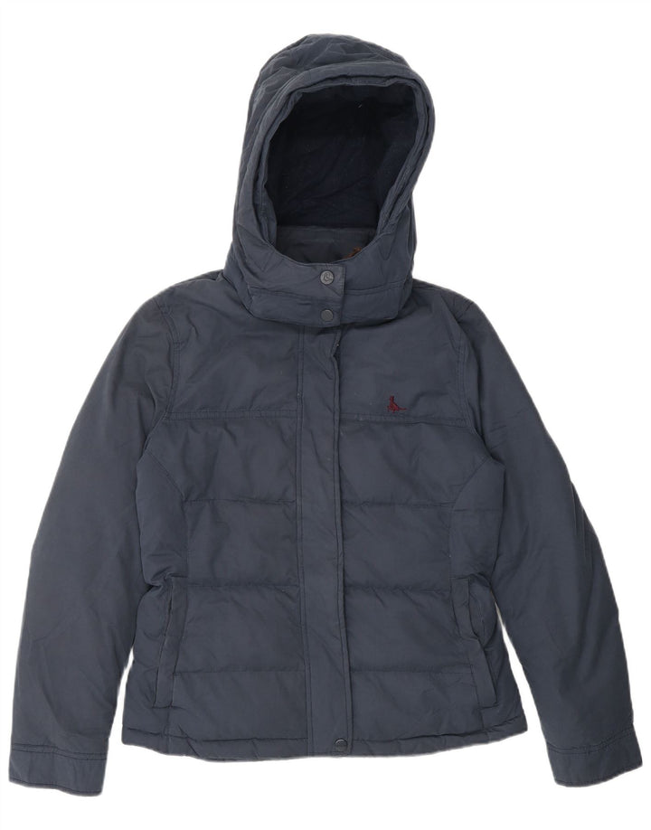 Jack Wills Chaqueta acolchada con capucha para mujer UK 8 Small Poliéster azul marino