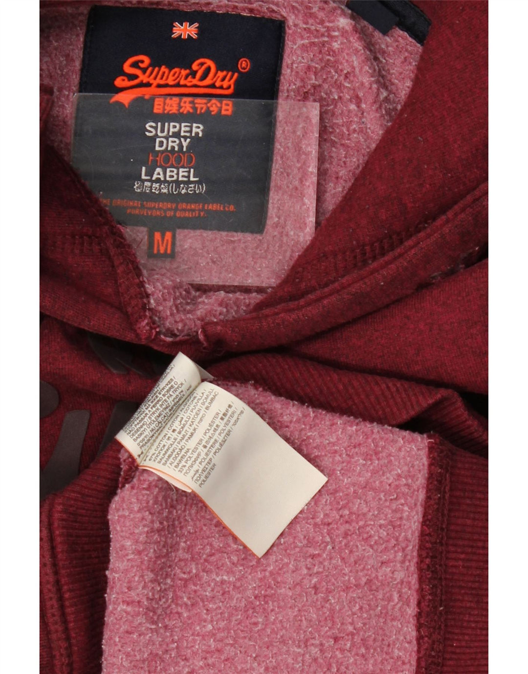 SUPERDRY Jersey con capucha y estampado gráfico de algodón en color burdeos medio para hombre