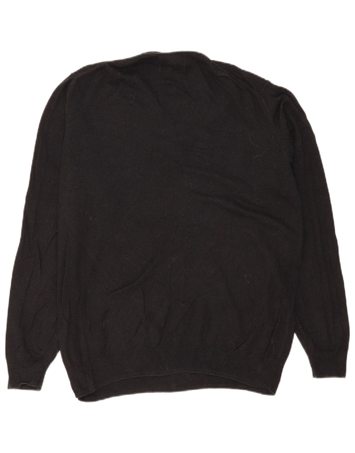 Marks & Spencer Jersey Regular Fit con Cuello en V para Hombre Algodón Negro Mediano