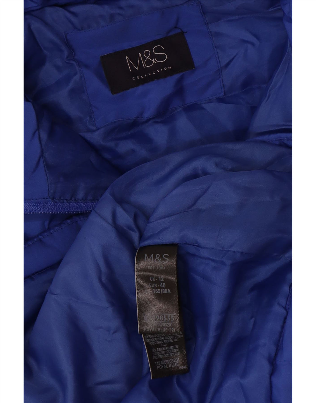Marks & Spencer Chaleco acolchado para mujer UK 40 Poliéster azul medio