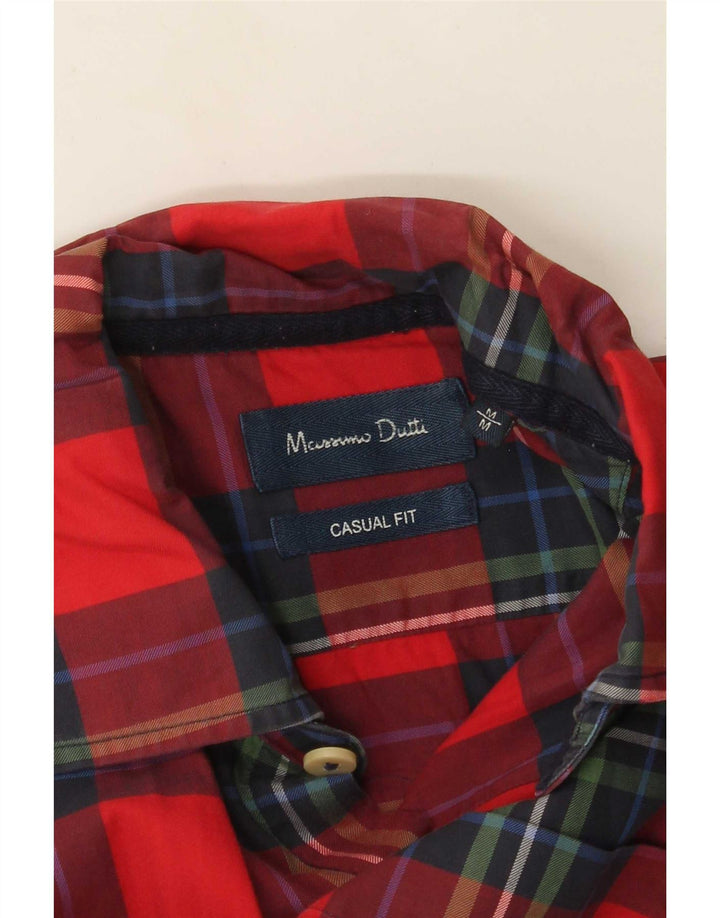 Camisa Massimo Dutti Hombre Casual Fit Cuadros Rojo Mediano