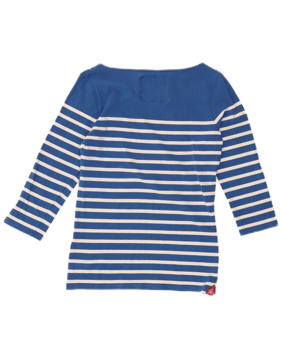 SUPERDRY Top de ajuste perfecto para mujer, manga 3/4, UK 42, rayas azules medianas