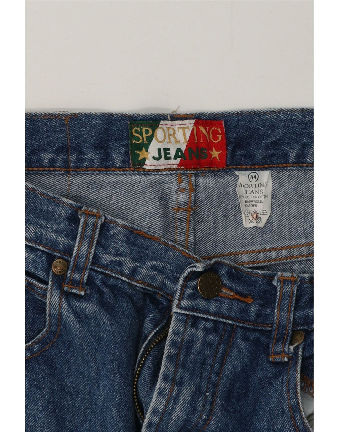 Jeans cónicos deportivos para mujer IT 44 Medium W30 L27 Algodón azul