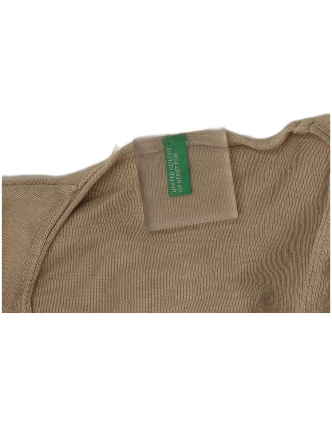 Benetton Jersey con Cuello en V para Mujer UK 8 Small Beige