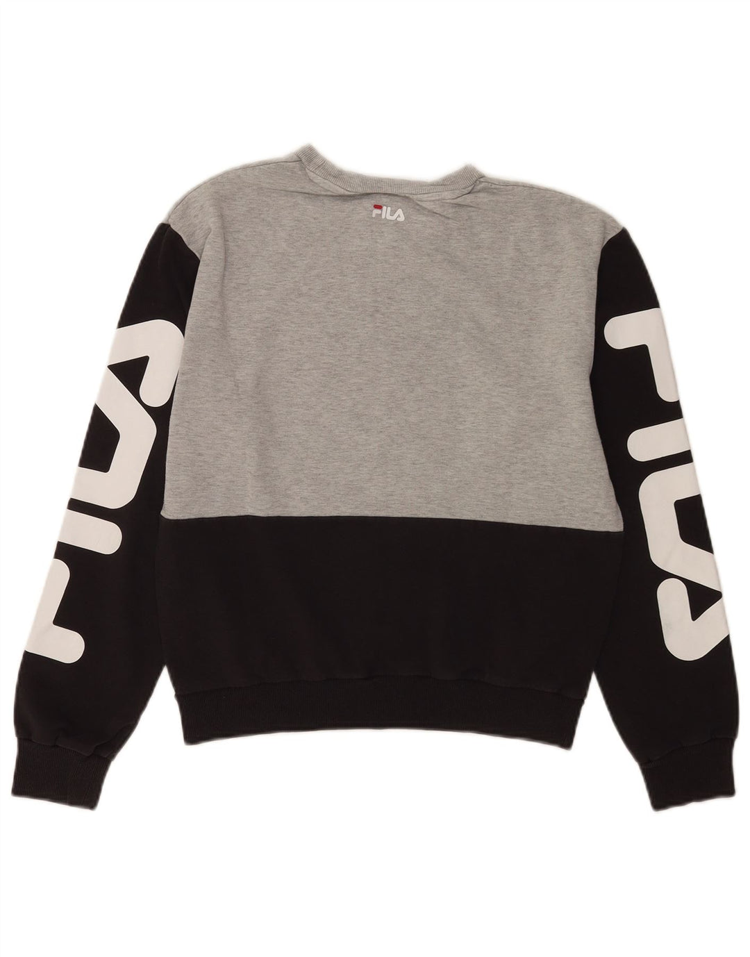 Fila Sudadera gráfica para mujer Jumper UK 10 Small Grey Colourblock
