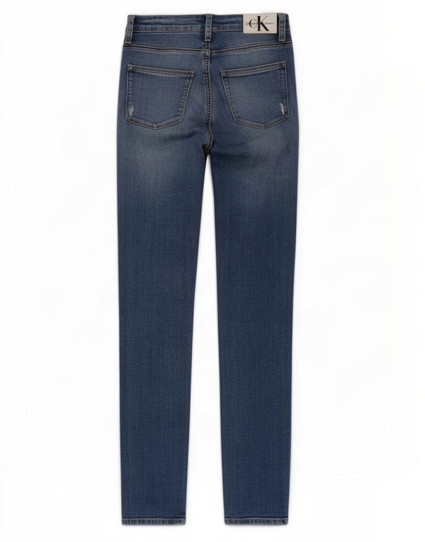 Calvin Klein Jeans Ajustados Desgastados para Mujer W27 L27 Algodón Azul
