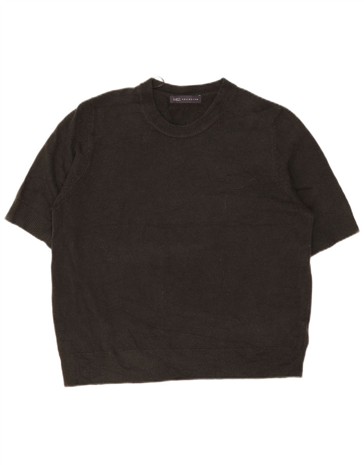 Marks & Spencer Suéter de Cuello Redondo para Mujer UK 46 Grande Negro