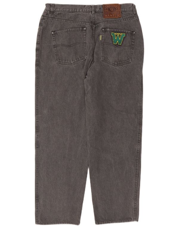 Wampum Mens Straight Tapered Jeans W32 L27 Grey