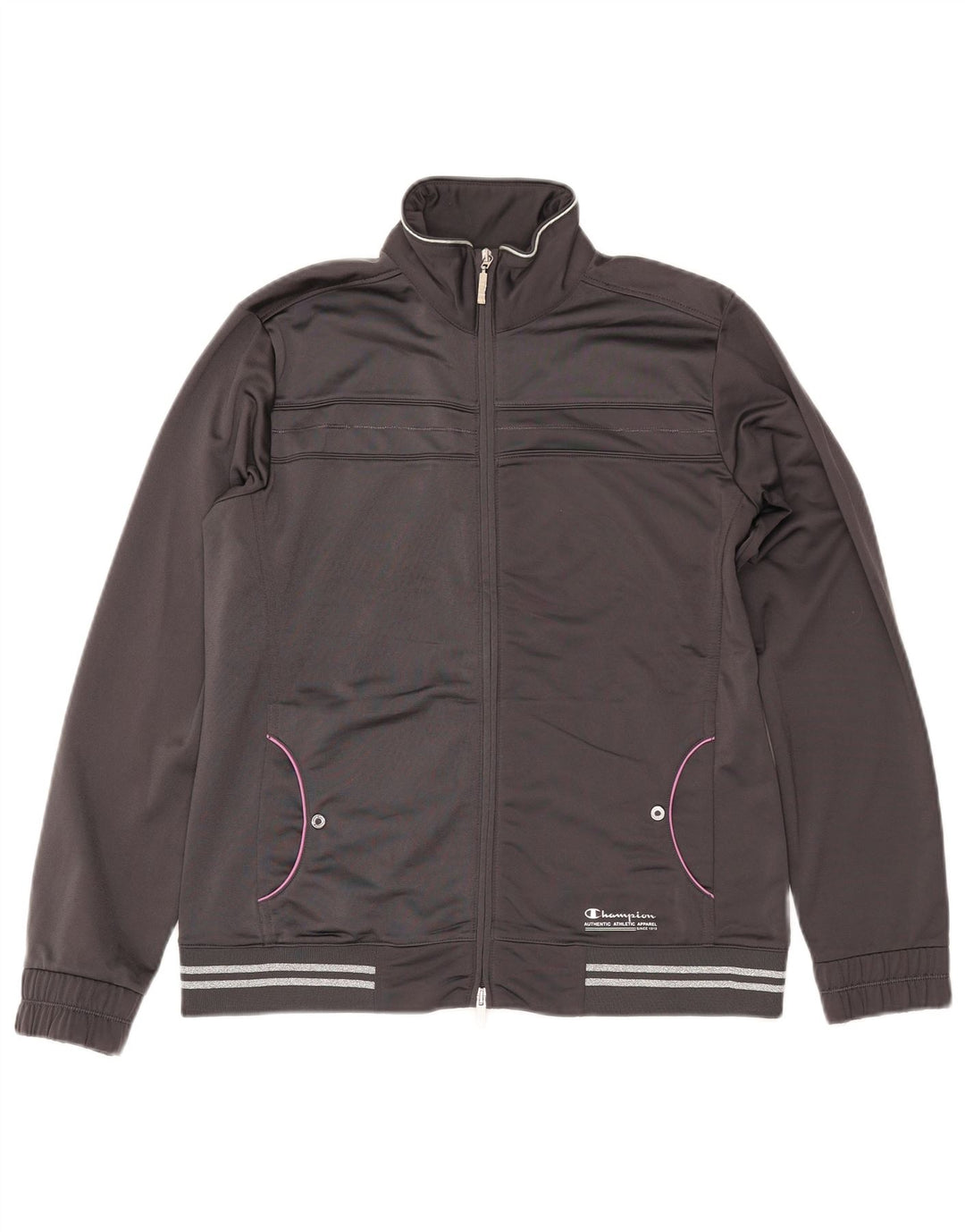 CHAMPION Chaqueta superior de chándal para mujer UK 14 Poliéster gris medio